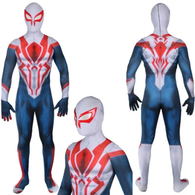 New 2099 Spider-Man Jumpsuit Spiderman Spandex Suit Cosplay Costume Halloween UK - Image 1 of 4