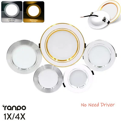 Led Recessed Downlight Round Decoration Easy Room Home Lighting Lamps Warm White - Image 1 of 4