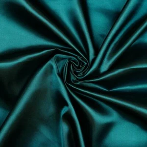 Polyester Liquid Satin Fabric Material DARK PETROL - Picture 1 of 1