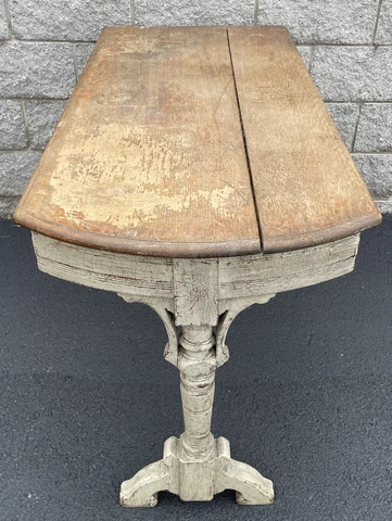 Antique Distressed Painted Oak Primitive Table 30” X 24” x 48 1/2” Cover