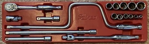 Vintage Snap On 3/8” Drive Ratchet Socket Set 18 Piece General Service Kit SAE - Picture 1 of 12