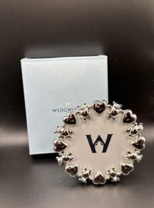 Wedgwood England Picture Photo Nursery Silver Teddy Heart Frame Vintage Rare - Picture 1 of 4