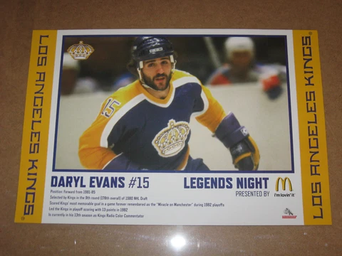 Daryl Evans Los Angeles Kings Legends Night Poster Clapper Noisemaker 01/02/2012 Cover