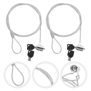 Lot de 2 Serrures Ordinateur Portable Bureau Sécurité Ordinateur Portable Câble Flexible - Photo 1/12