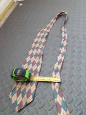 Corbata de vestir Rubinacci Italia para hombre dorada Argyle seda negocios formal #S102 Foto 1 de 3