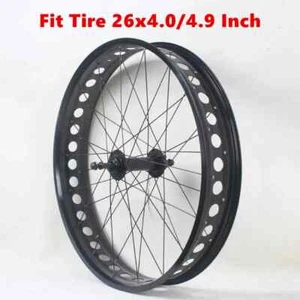 20 26X4.0" Snow Bike Wheelset Disc Brake Fat Bicycle Front and Rear Alloy Rims - Picture 1 of 13