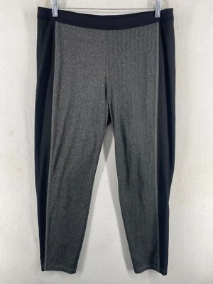 EILEEN FISHER Legging XL Herringbone Stretch Jersey Ankle Elastic Waist Gray - Image 1 of 4