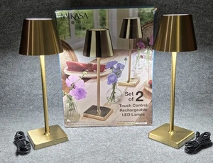 Neu Mikasa 2er Set Touch Control wiederaufladbare LED-Lampen - Gold - Bild 1 von 11