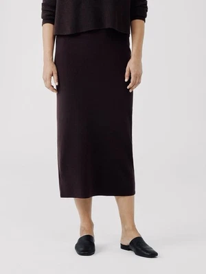EILEEN FISHER Eggplant Merino Wool Chic Pencil Stretch Midi Maxi Skirt Petite PS - Image 1 of 4