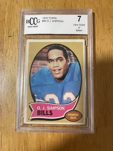 1970 O.J.Simpson Topps Rookie Card #90 BCCG 7 - Picture 1 of 2