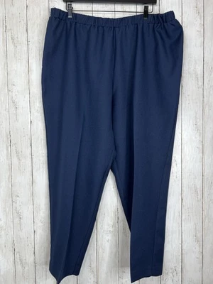 Pantalones Donnkenny 26W Azul Marino Pequeño Para Mujer Cintura Alta Cintura Elástica Pierna Recta Foto 1 de 4