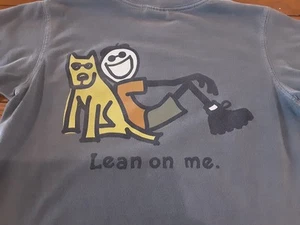 Life Is Good Shirt Youth Size Large(12) "Lean On Me" Graphic Boys T-Shirt - Picture 1 of 8