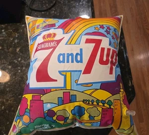 Peter Max Seven Up Seagrams Advertisement Inflatable Cushion Vintage Rare 1960s - Picture 1 of 24