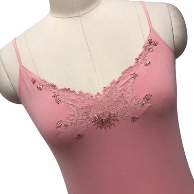 VTG 90’s Y2K Express Beaded Cami Top Pima Cotton Stretch Fairy Feminine Sz S - Image 1 of 4