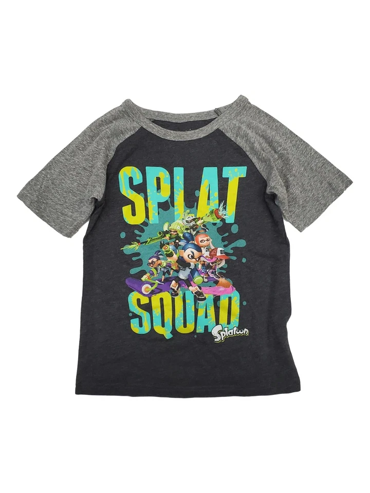 Splatoon Boys Gray Short Sleeve Splat Squad Gamer Tee Shirt T-Shirt 6 - Image 1 of 1