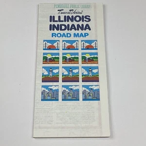 TravelVision Illinois Indiana Road Map Colorful Folded Travel Map - Picture 1 of 2