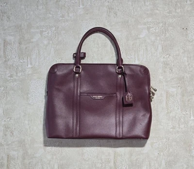 Henri Bendel West 57th Briefcase Purse Laptop HandBag Burgundy  - Image 1 of 4