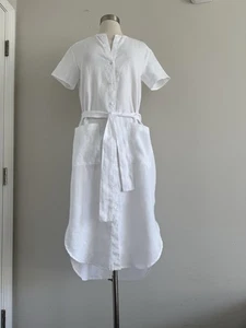NWT $275 STANDARD JAMES PERSE 100% LINEN SIDE SLIT BELTED POCKET SHIRTDRESS SZ 3 - Picture 1 of 13