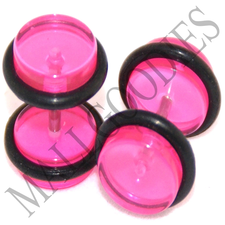 0345 Tapones para los oídos falsos ilusión tramposo 16G look 0G rosa claro MallGoodies Foto 1 de 1
