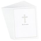 Set Of 20 Religious Silver Cross Invitations + Envelopes By American Greetings