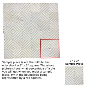 12x12 Tile Iridescent Sparkle White Concentric Remodel 2x2 SAMPLE PIECE TS-32 - Picture 1 of 7