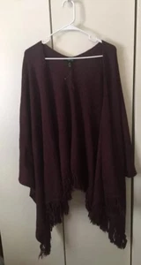 Style & Co Size S/M Textured Poncho Sweater Draped Fringed $70 - Picture 1 of 7