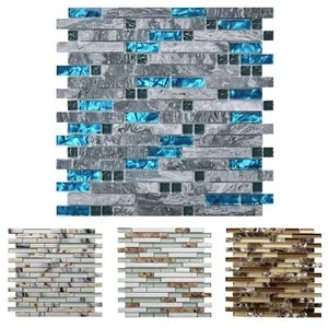 Azulejos de mosaico de mármol natural de vidrio Art3d de 12""x12"" para salpicadero de cocina de baño - Imagen 1 de 23
