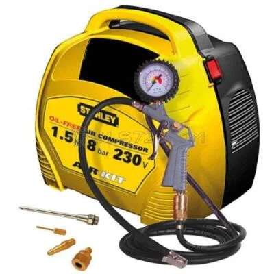 COMPRESSORE STANLEY AIR KIT ARIA PORTATILE SENZA SERBATOIO 1,5 HP 8 BAR - Immagine 1 di 4