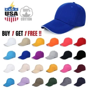 Running Baseball Cap Ball Dad Hat Adjustable Plain Solid Men Plain Visor Cap - Picture 1 of 39