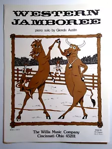 Western Jamboree Anthropomorphic Horse Bull Dance Sheet Music 1981 Glena Austin - Picture 1 of 5