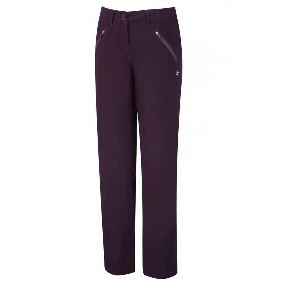 Craghoppers Pantalone Donna Kiwi Pro Elasticizzato Passeggio Esclusivo Viola Scuro
