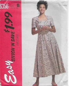 C228 McCALL'S 6356: DRESS SIZE 12-16 SEWING PATTERN - Bild 1 von 3