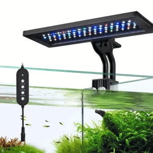 Clip-on LED Aquarium Light Full Spectrum Aqua Plant Fish Tank Lamp Retractable - Picture 1 of 12