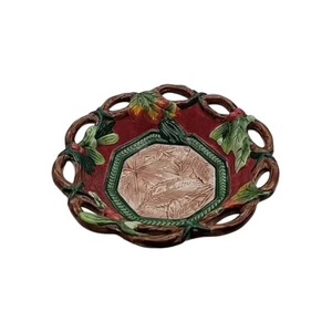 Fitz And Floyd Holiday Round Reticulated Bowl Berries Holly & Leaves 6" - Picture 1 of 12
