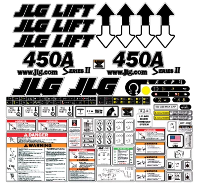 JLG 450A Series II Boom Lift Decal Kit SN 0300099085 - 0300124000 7 YEAR VINYL! - Image 1 of 2