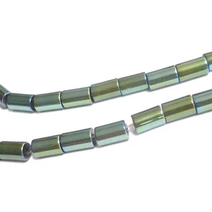 Hämatitperlen Mini Walzen 5 mm grün blau ca. 80 Perlen Spacer nenad-design AN118 - Bild 1 von 9