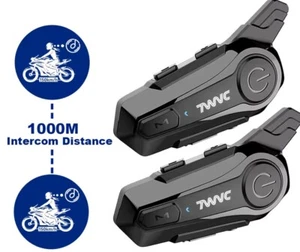 2x (COPPIA) CUFFIA AURICOLARE INTERFONO BLUETOOTH 5.0 HEADSET PER CASCO MOTO - Foto 1 di 8