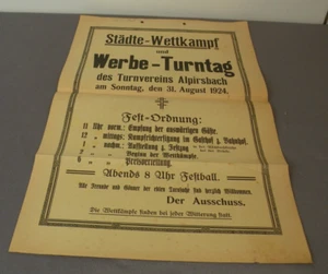 Werbeplakat 1924, TV Alpirsbach, Städte-Wettkampf u. Werbe-Turntag - Bild 1 von 2