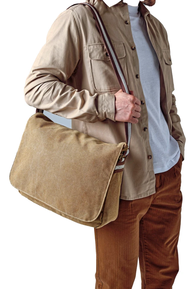 Vintage Canvas Umhängetsche / Schultertasche für Damen u. Herren 14 Liter - Bild 1 von 1