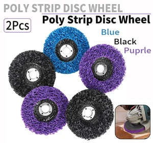 2 Stück 125 mm Poly Streifen Scheibe Rad Farbe Rost Entfernung für Holz Winkelschleifer Werkzeug - Bild 1 von 9