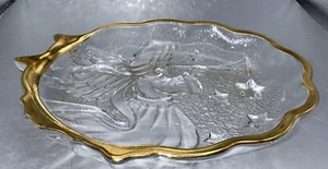 Mikasa Crystal Angel Song Gold Rim Candy Dish 5" Christmas trinket bonbon plate - Picture 1 of 8