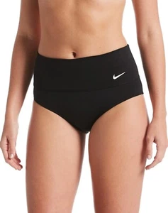 Nuovissima Nike Swim nera vita alta con tasca taglia media $56 msrp - Foto 1 di 12