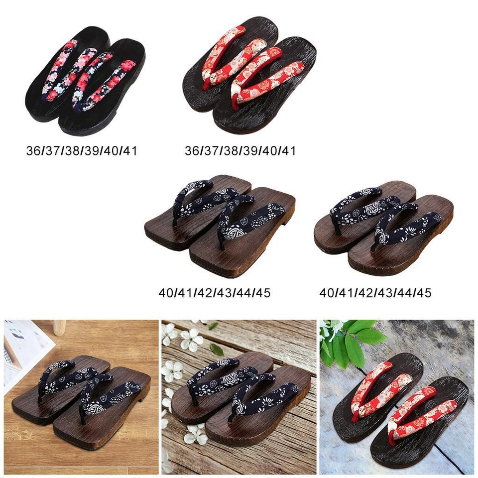 Traditionelle japanische Clogs Schuhe Indoor & Outdoor Geta Sandalen Flip - Bild 1 von 1