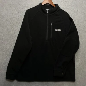 NRA 1/4 Zip Fleece Sweater Mens XL Pullover Black Embroidered Jacket Freedom USA - Picture 1 of 7