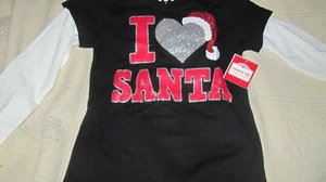 I LOVE SANTA girls top size 7-8 (M) nwt - Picture 1 of 4