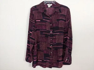 DUE per DUE Langarm Bluse Seide rosa lila Knopfleiste Gr. 8 - Bild 1 von 10