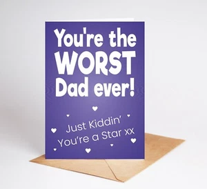 Funny Fathers Day Card Rude Card Dad Father Step Dad BC803 - Picture 1 of 3