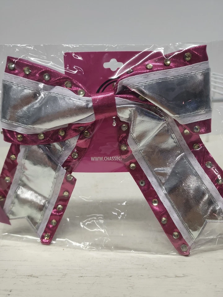 Chasse Cheer Bow, Pink & Silver Metallic, New in Package. AC3212102, Girls - Image 1 of 4
