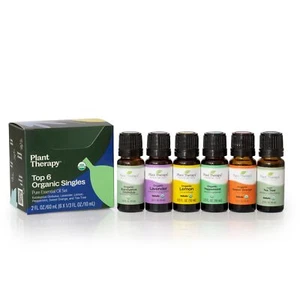 Plant Therapy Top 6 USDA Organic Essential Oil Set - Lavender, Peppermint, Eu... - Picture 1 of 9
