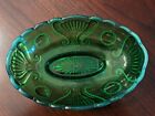 Antique Jefferson Jewel And Fan Bowl In Green Opalescent Glass